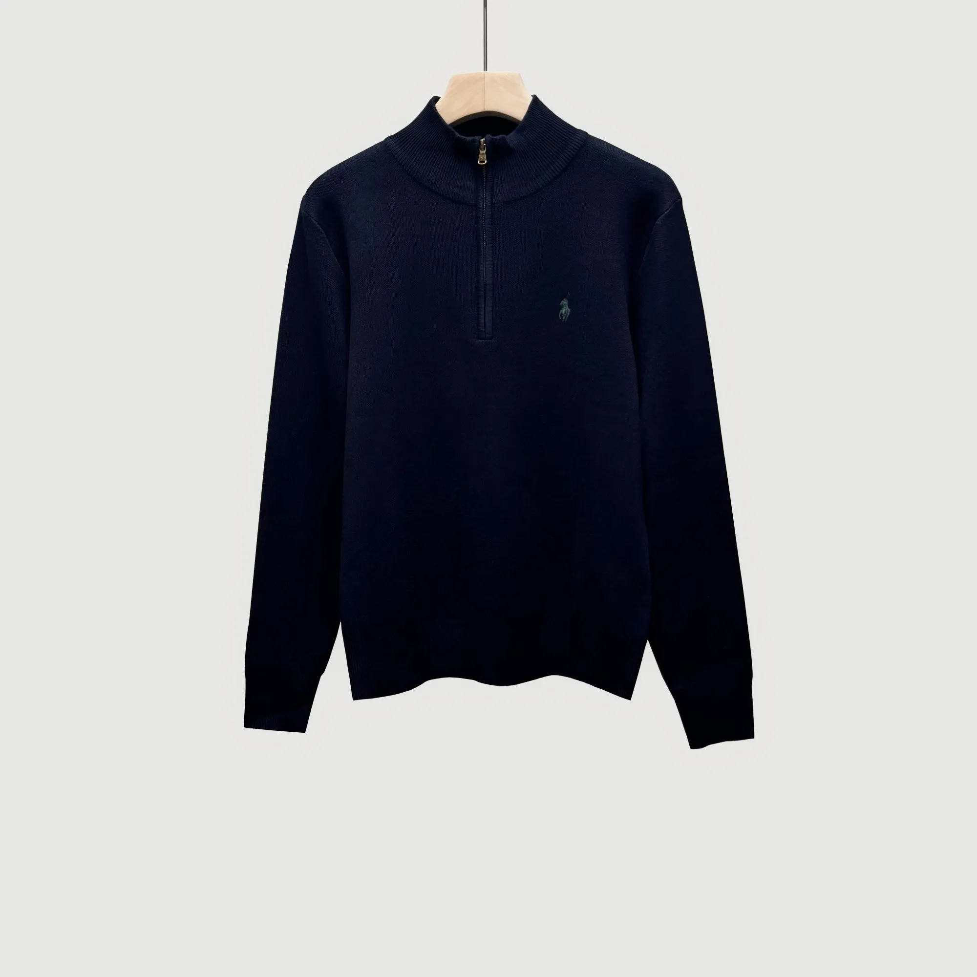 P260 Ralph Lauren half-pull stand-up collar sweater and sweater Color: Black Gray Treasure Size: S-XXL 1:1 same style, model number (RL15745)